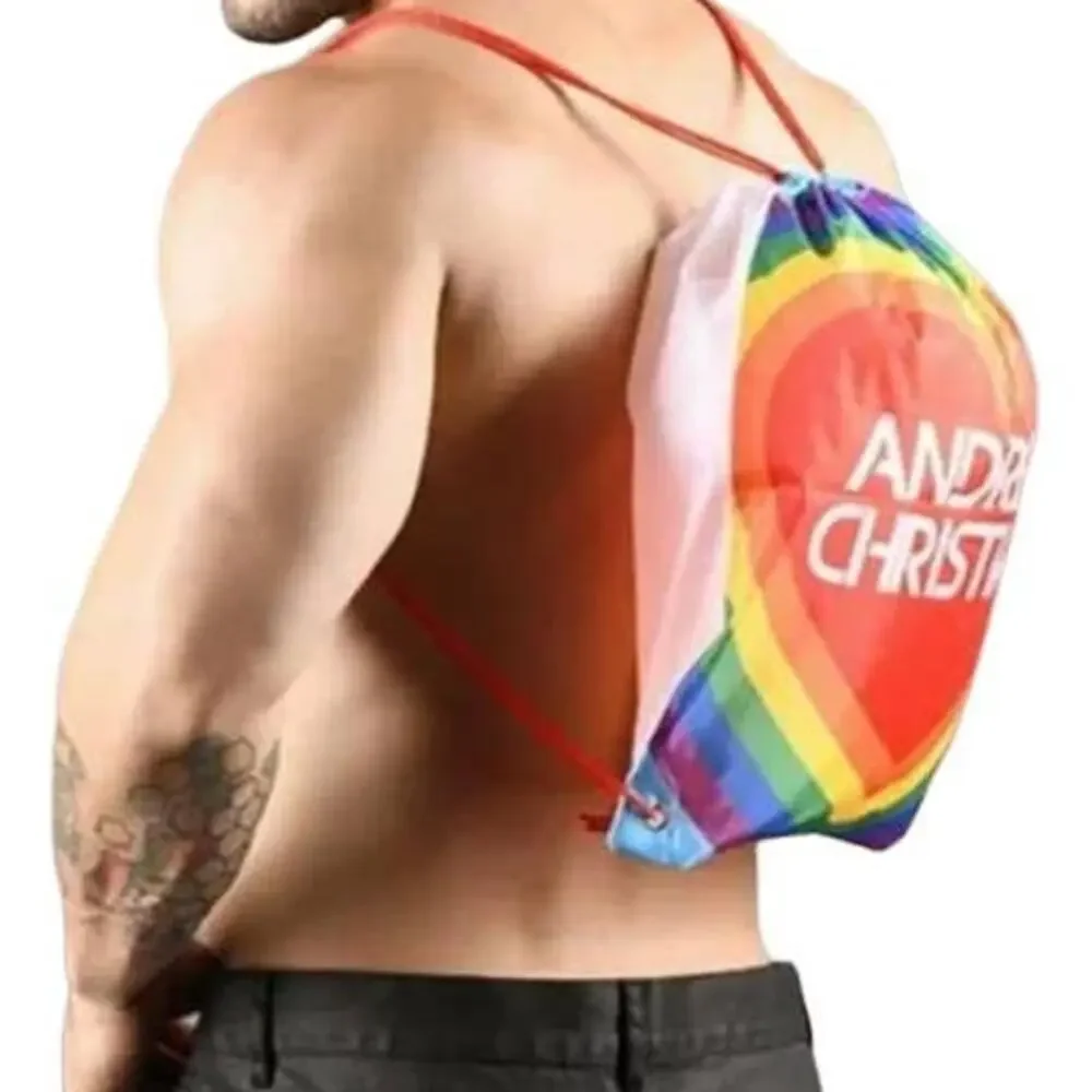 Andrew Christian Pride Heart Drawstring Backpack
